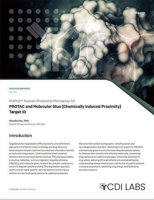 HuProt™ Human Proteome Microarray for PROTAC and Molecular Glue Target ID