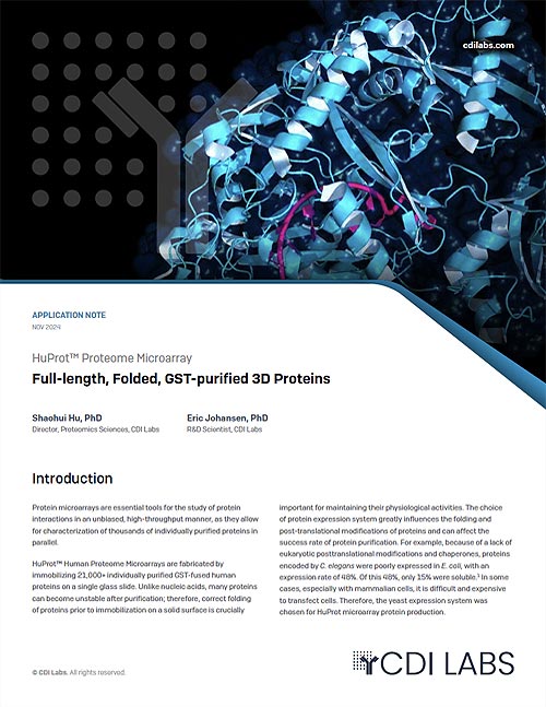 HuProt™ Proteome Microarray Full-length, Folded, GST-purified 3D Proteins